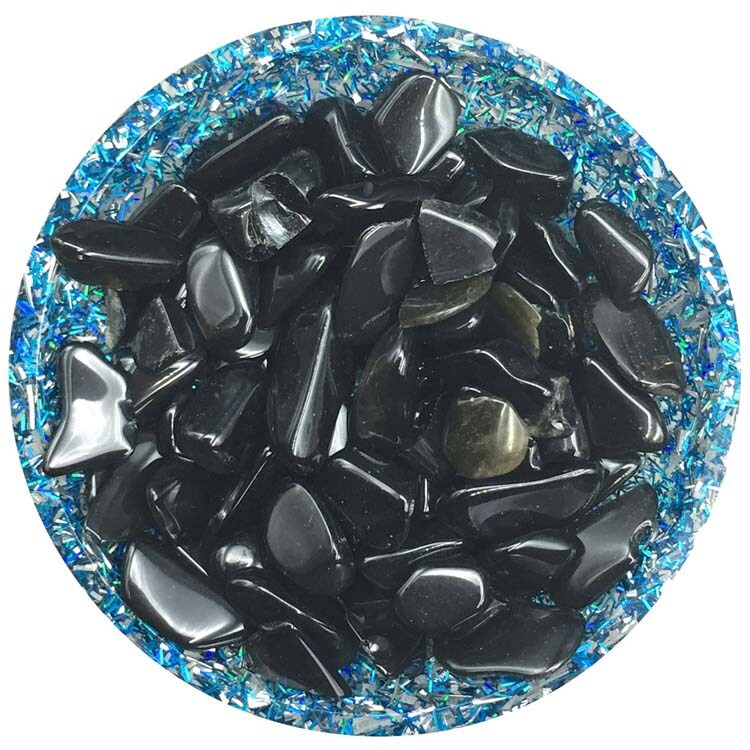 Black Obsidian Mini Crystal Chips &#x2013; Size 2