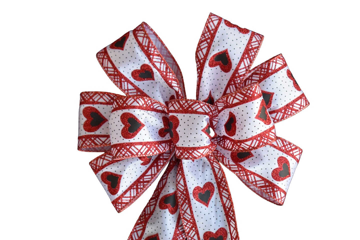 White Striped Hearts Valentine Ribbon – 1 1/2” x 25 Yards, Wired Edge, Red  Hearts, Christmas, Wreath, Wedding, Gift Basket, Gift Wrap, Bows 