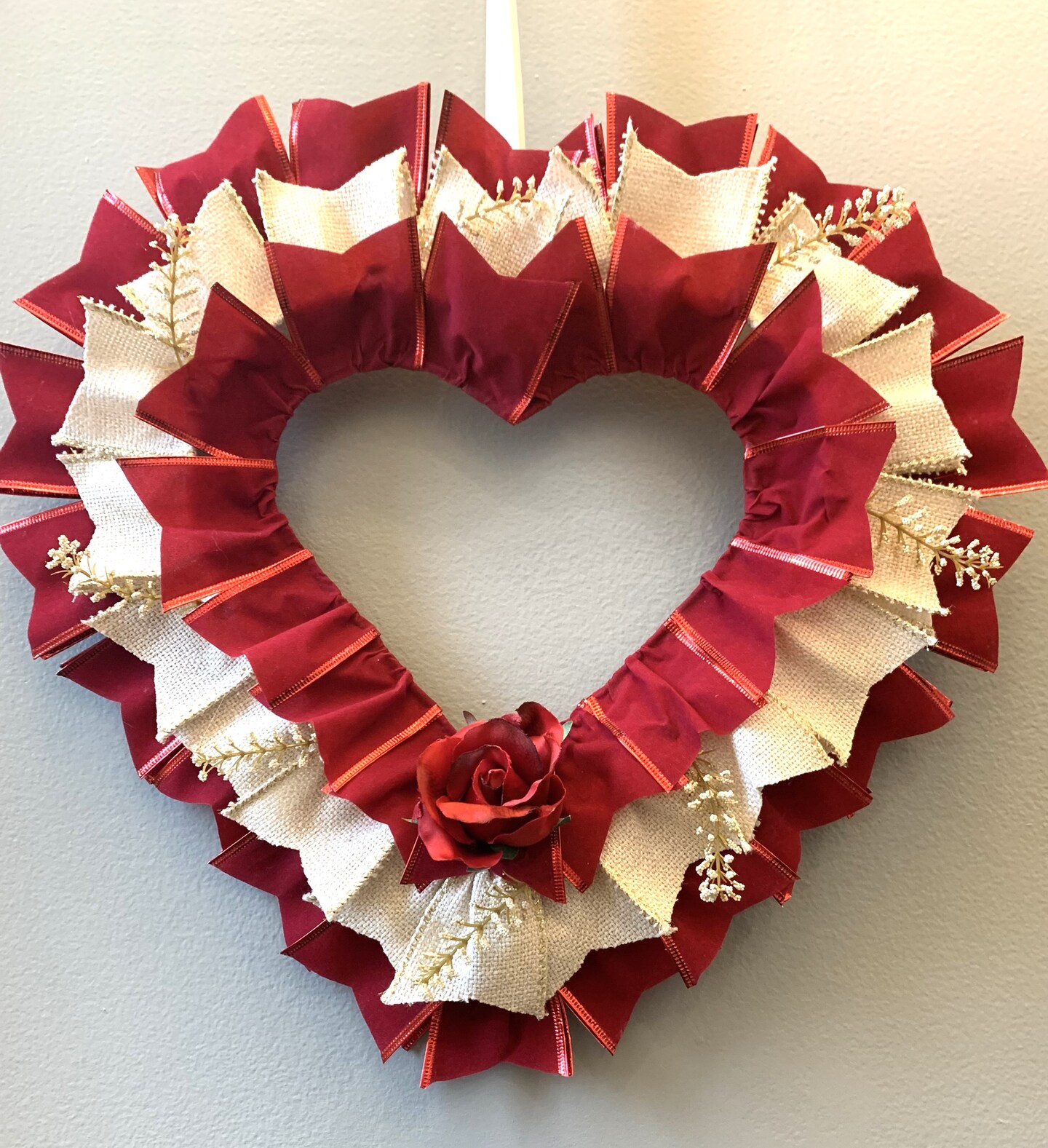 Valentines Day Red Velvet Wreath, Heart Wreath, Love, Elegant Classic Wreath,  Valentine Front Door Decor, Life is like a box of Chocolates