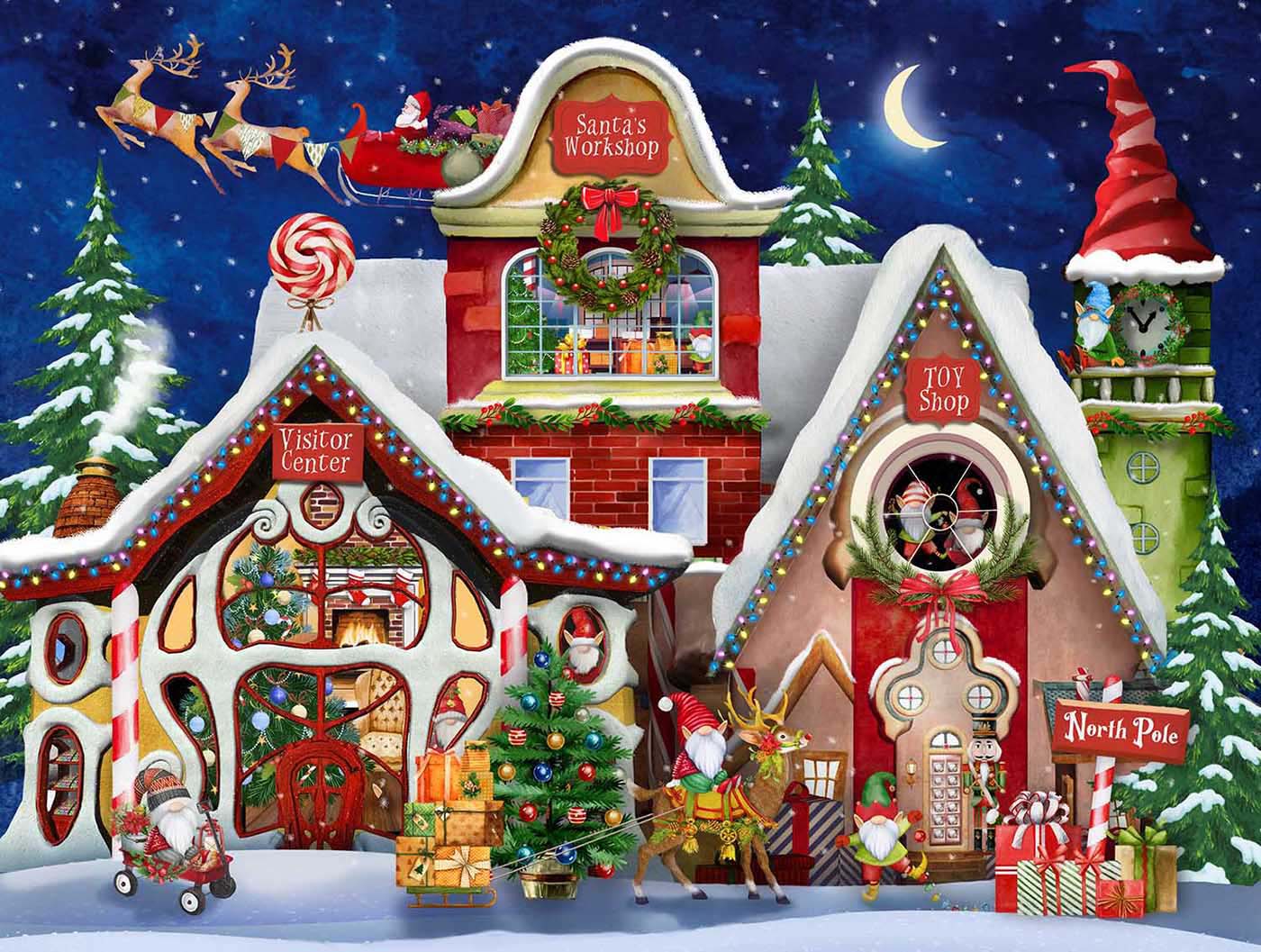 Sunsout Christmas Workshop 500 pc  Christmas Jigsaw Puzzle 23018