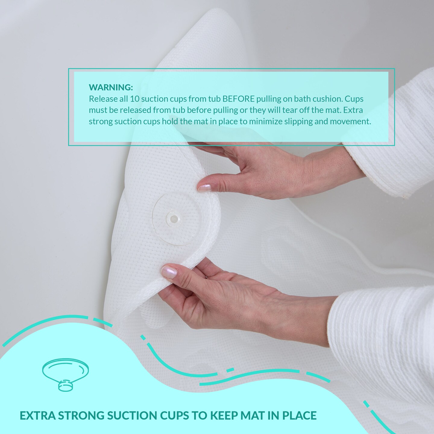 Luxurious Bath Pillow - Exclusive Unique Design Extra Cushioning Spa Neck Pillow &#x26; Seat Cushion Comfort