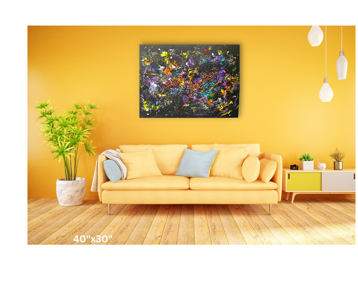 CAOS ART アート　369 インテリア　ポスター Caos Art Original Acrylic Painting on Canvas, COA, OOAK by Art by