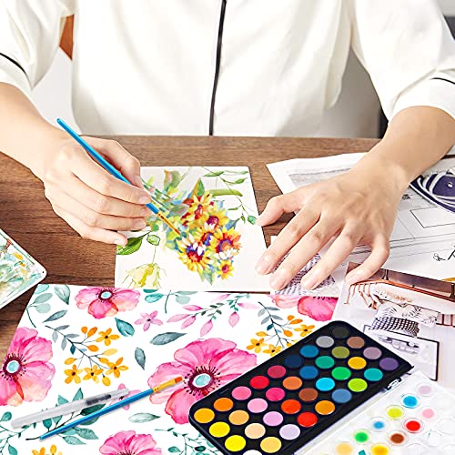 48 Colors Watercolor Paint Set, Non-toxic Watercolor Paint with a Brush Refillable a Water Brush Pen and Palette, Washable Water Color Paints Sets for Kids Adults Children Students Beginner