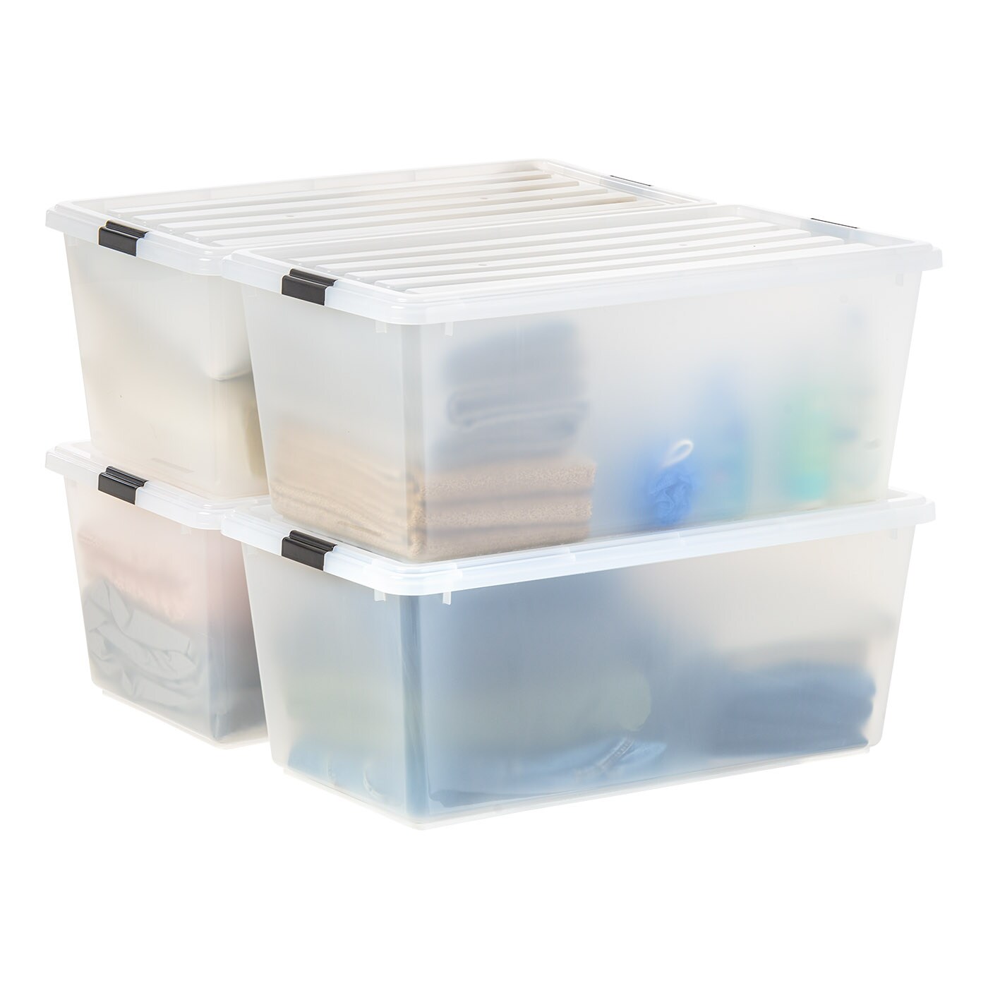 Buy Clear Plastic Storage Bin Tote Organizing Container with Durable L –  Tejal Trends