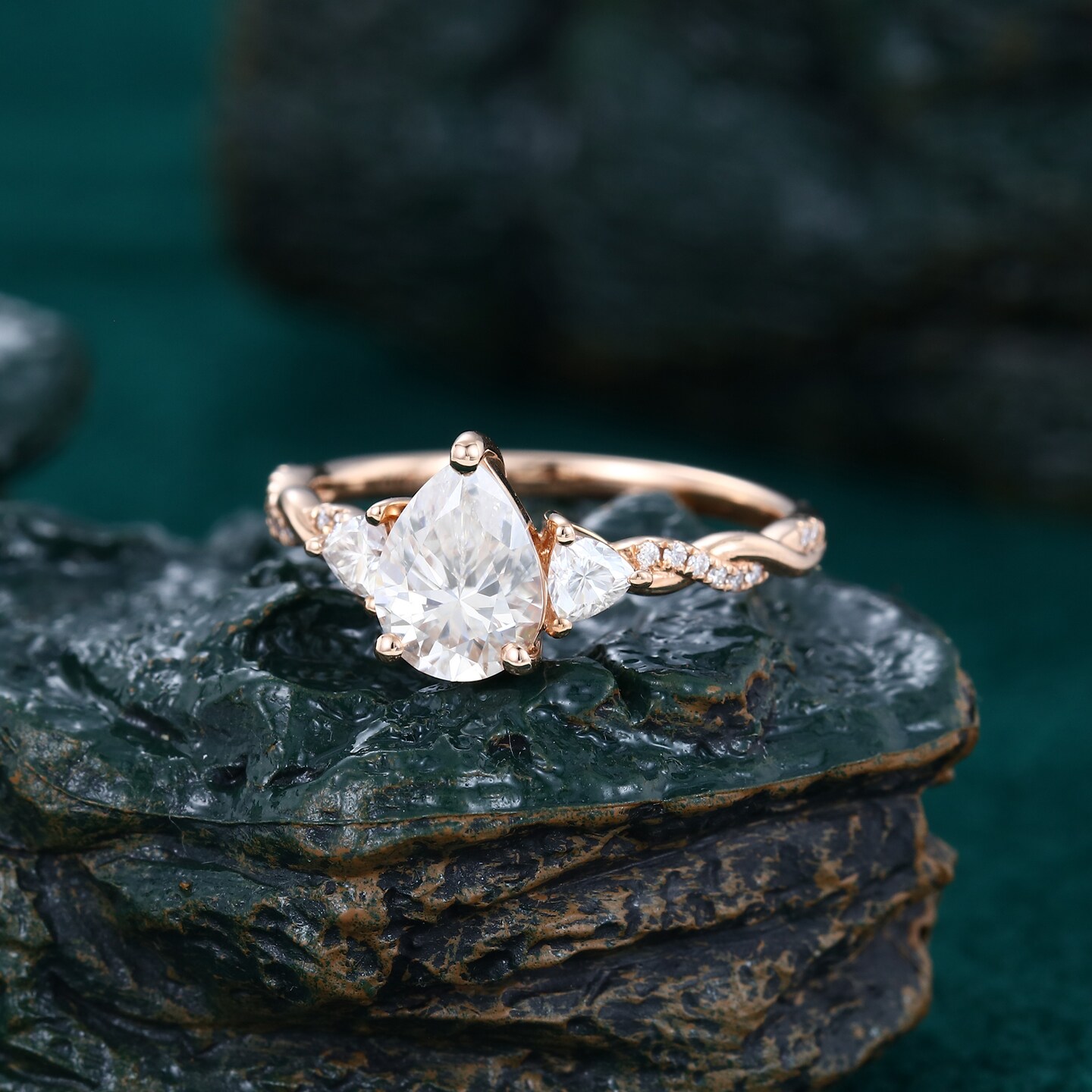 Unique pear shaped hot sale engagement rings