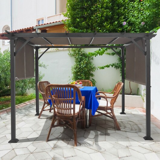 16&#x27; x 8&#x27; 2Pcs Universal Replacement Canopy for Pergola Structure Sun Awning-Brown