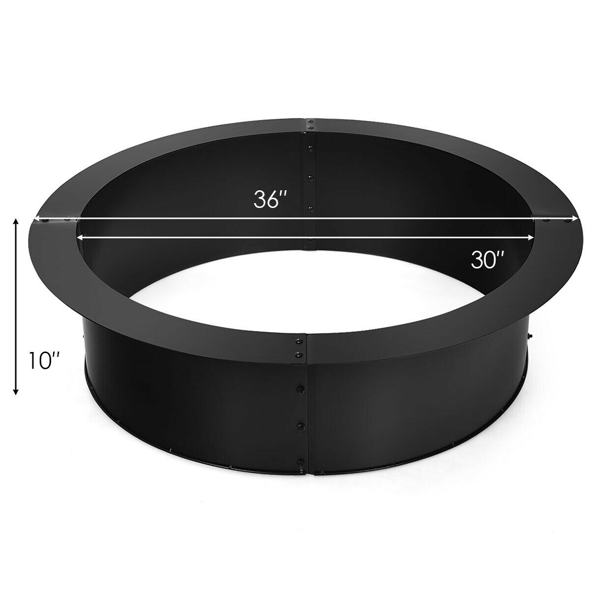 36 Inch Steel Fire Pit Ring Outdoor Use Large Fire Ring for Backyard Camping or Park Barbecue