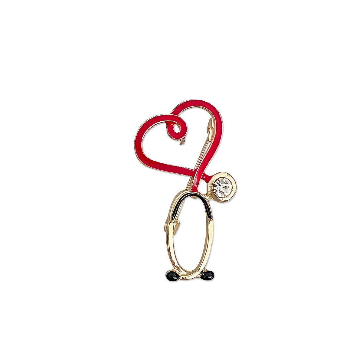 Wrapables Heart-Shaped Stethoscope Enamel Lapel Pin for Nurses &#x26; Doctors