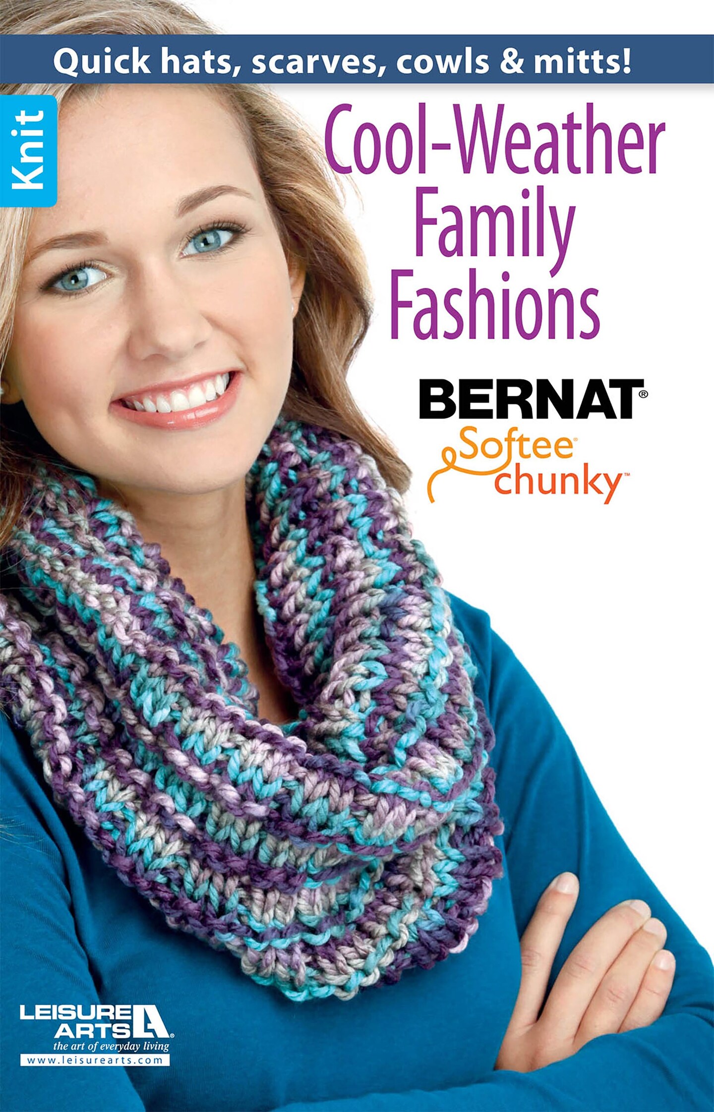 Leisure Arts Cool Weather Family Fashions Knit Knitting Book