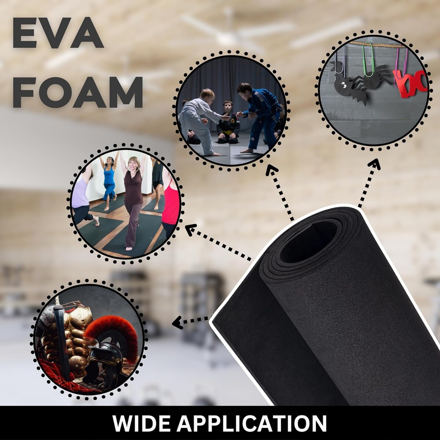 Foam Clay (Black 300g) &#x26; EVA Foam - Cosplay Crafting Kit - Foam Clay Air Dry, Cosplay EVA Foam, Sculpting Toolkit and Knife - Air Dry Foam Clay for Cosplay Foam Sheets, Craft Foam Clay kit for Kids