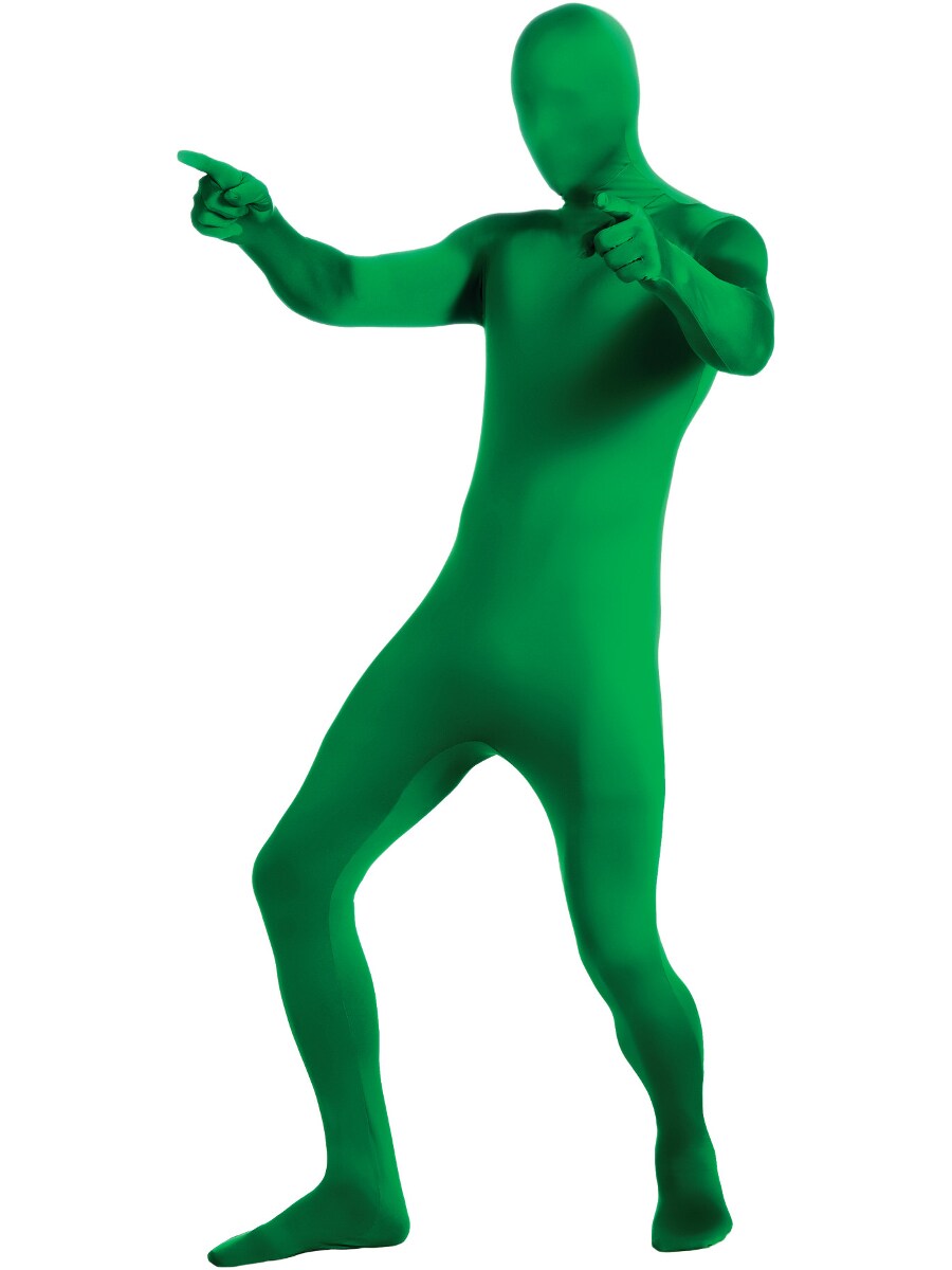 Green Adult Second Skin Full Body Professional Quality Jumpsuit With Hood
