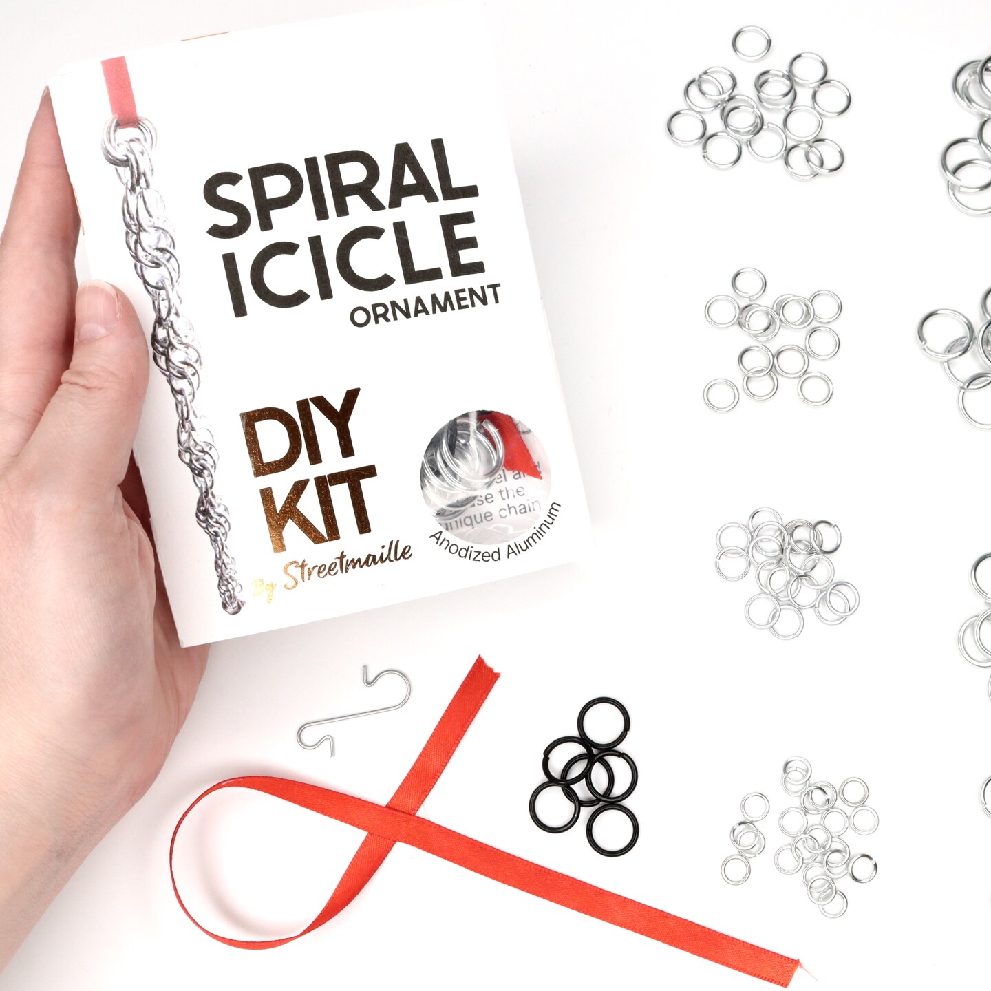 DIY Spiral Icicle Ornament Kit, Craft a Silver Chainmail Spiral from  Included Supplies and Tutorial with this Beginner Winter Decor DIY Kit