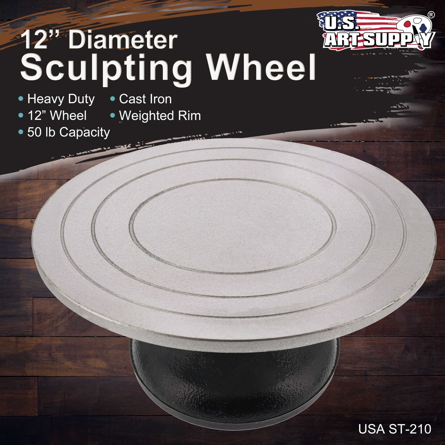 12 Diameter Sculpting Wheel- Heavy Duty All Metal Construction & Turntable  with Ball Bearings