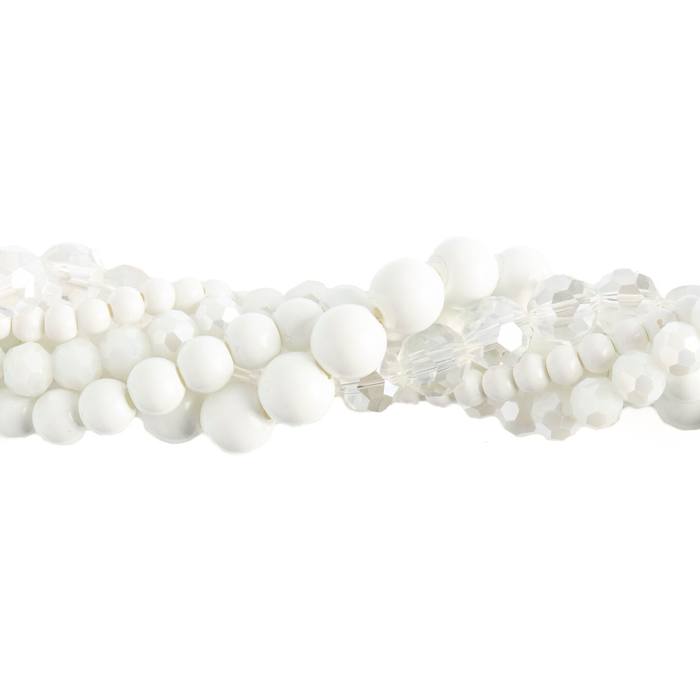 Crystal Lane DIY Iceberg Rose Twisted Glass &#x26; Pearls Beads, 5 Strands