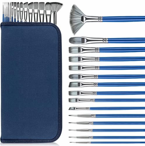 Paint Brush Set,Rosmax Artist Paint Brushes-Nylon Hair and 15 Different  Sizes for Acrylic Painting,Oil,Watercolor,Fabric-Great for Kids Adult  Drawing Arts Crafts Supplies or Beginners,Professional
