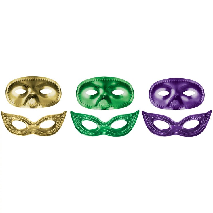 Mardi Gras Metallic Masks