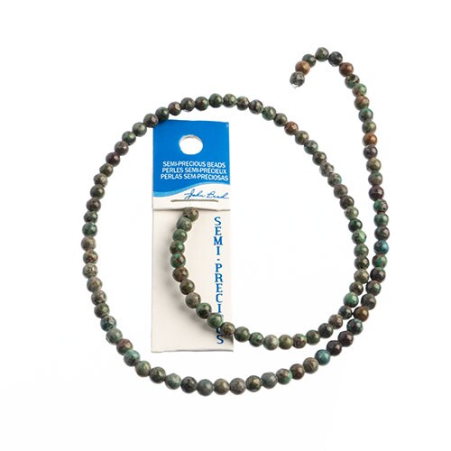Earth's Jewel Semi-Precious 4mm Turquoise Natural Round Strung Bead