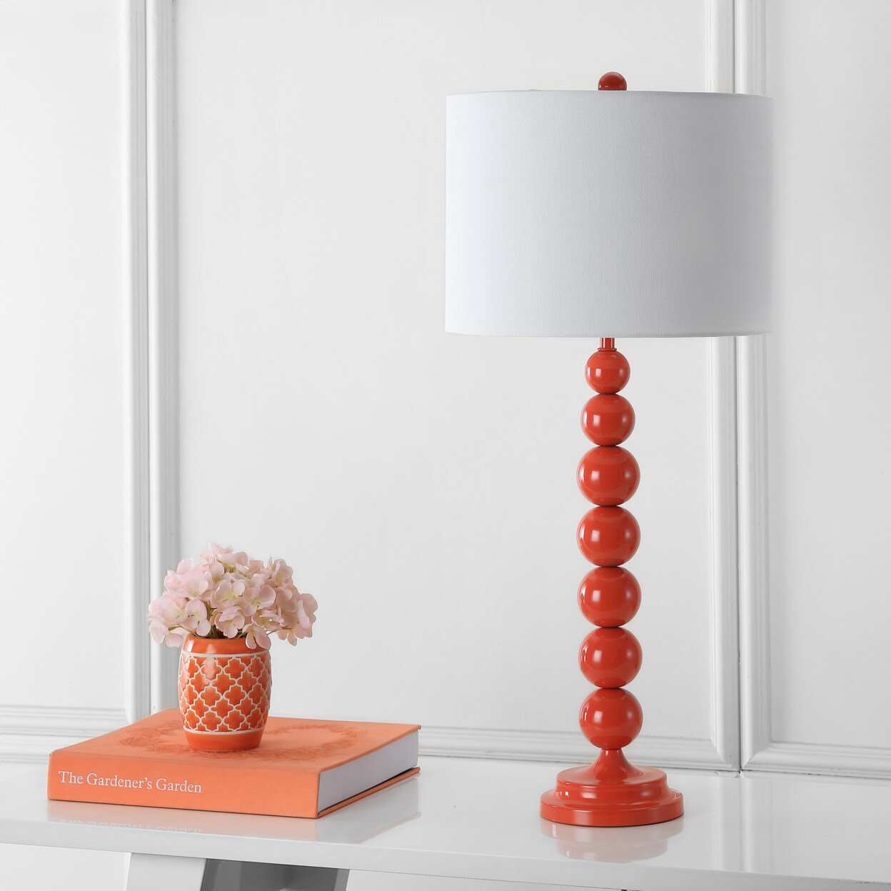 Safavieh Jenna Stacked Ball Table Lamp (Set of 2) | Orange |