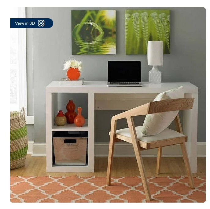 White Cube Storage Office Desk