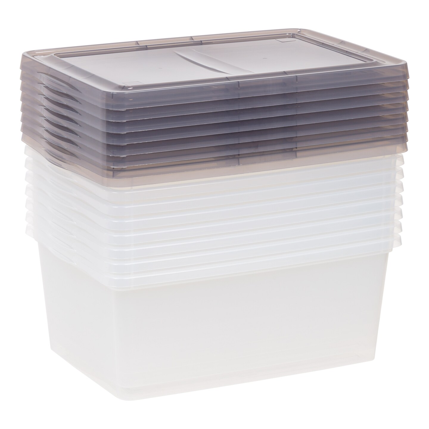 IRIS USA 8 Pack 17 Quart Snap Top Plastic Storage Box