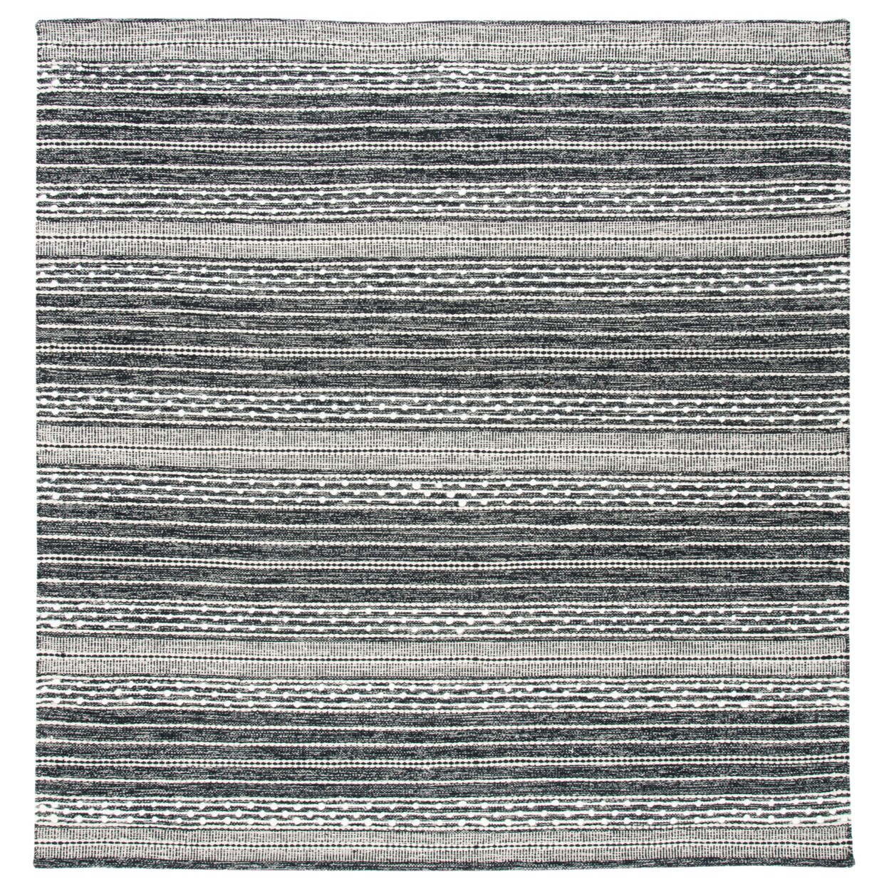Safavieh Striped Kilim Stk516Z Black / Ivory Rug Traditional Flat Weave Area