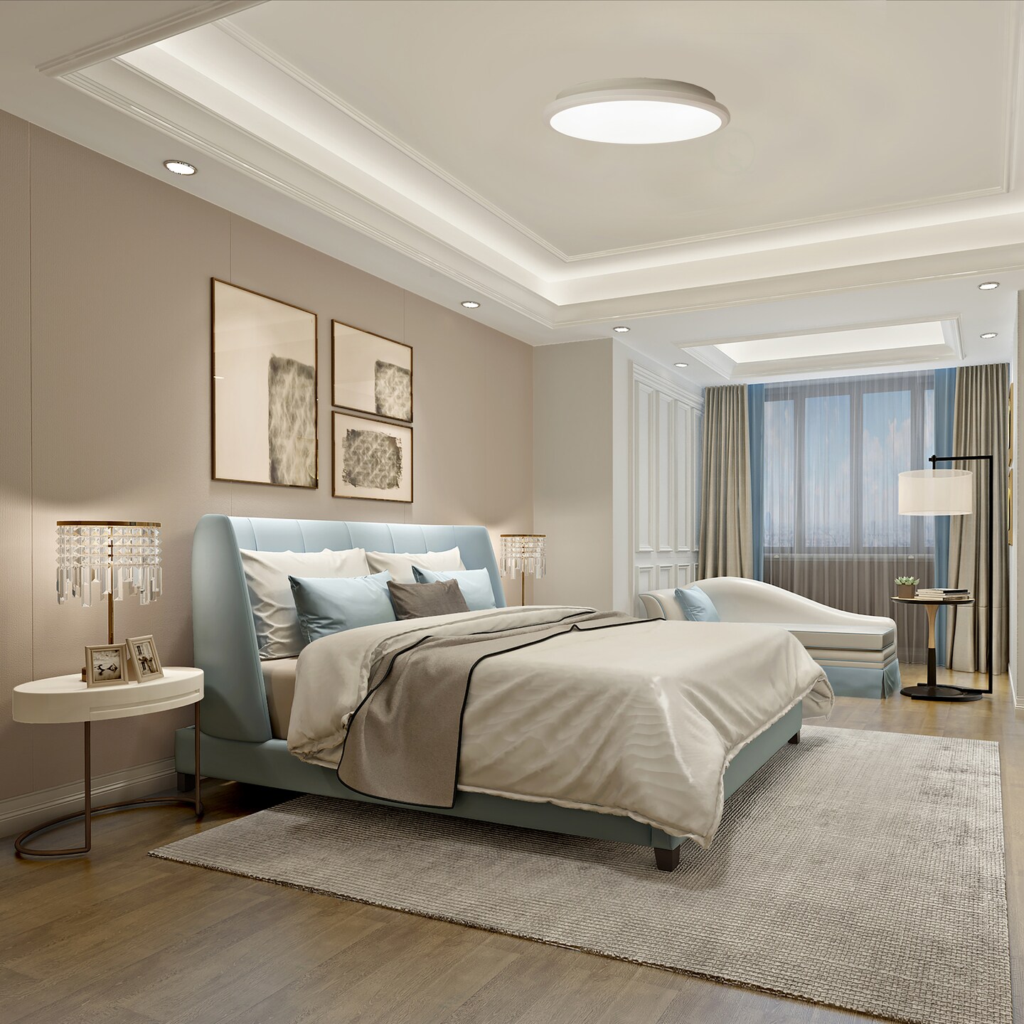 Round LED Ceiling Light Fixture Modern Flush Mount 36W 6500K Cool Daylight Energy Ideal for Office Kitchen Bedroom Living Room Bathroom Dining Room Hallway and Entryway