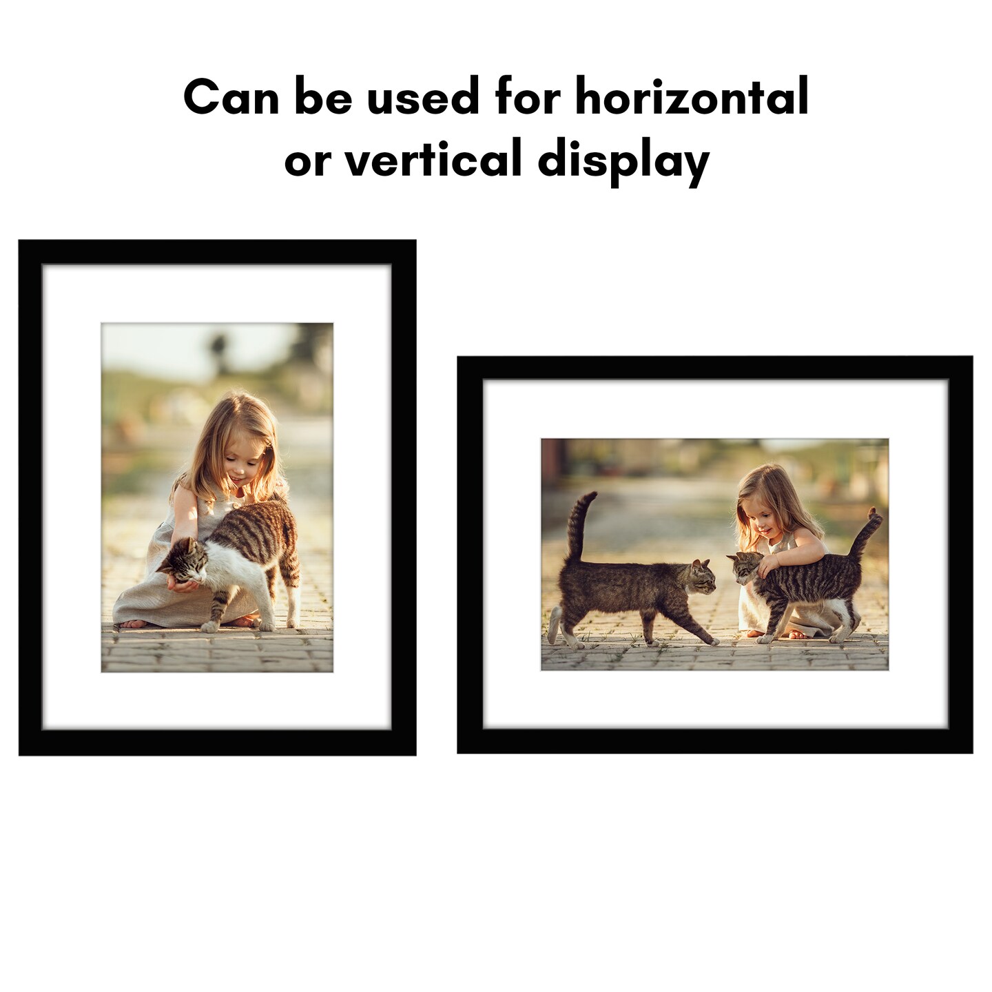 Americanflat Picture Frame with Mat - Photo Frame for Wall Display - Shatter Resistant Glass - Adjustable Hanging Hardware - Includes Easel