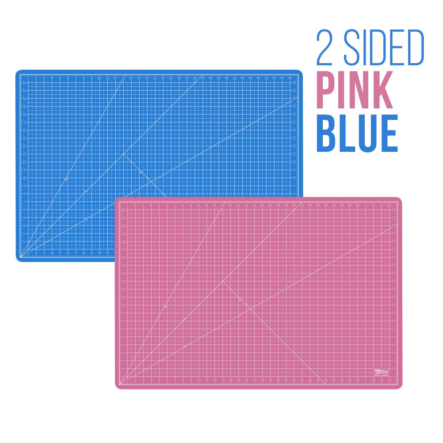 24 x 36 Pink/Blue Professional Self Healing 5-Ply Double Sided Durable  Non-Slip Cutting Mat Great for Scrapbooking Quilting Sewing Arts & Crafts