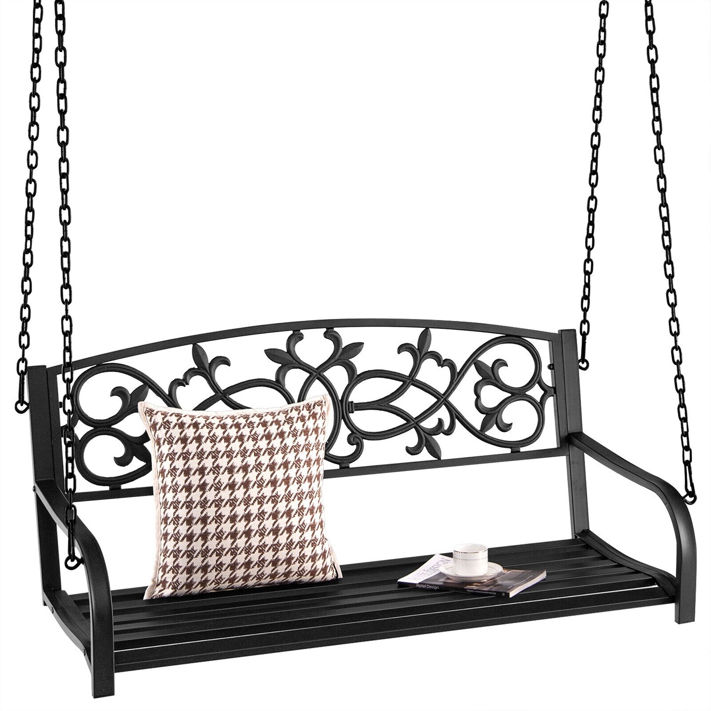 Outdoor metal best sale swing chair