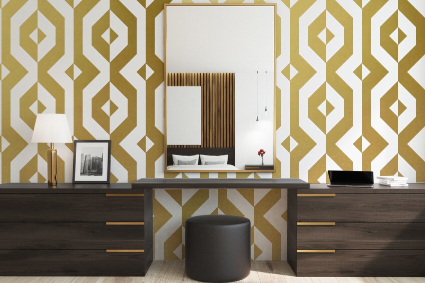 Mid Century Modern Wall Decals, Geometric Decal, Hexagon Pattern, Home Staging Decor, Kids Decor