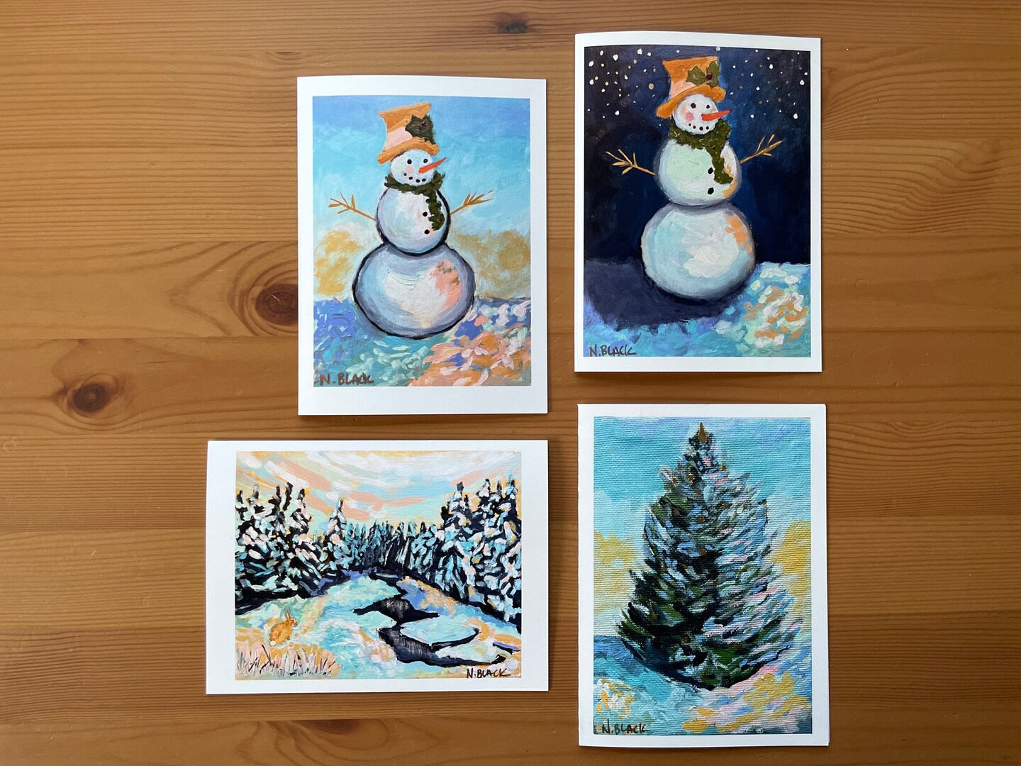 Winter Holliday Collection Greeting Cards Set Yule Cards Christmas Cards  Winter Solstice Art Prints Landscape Painting Kandinsky inspired |  MakerPlace by Michaels, image size:1440x1080