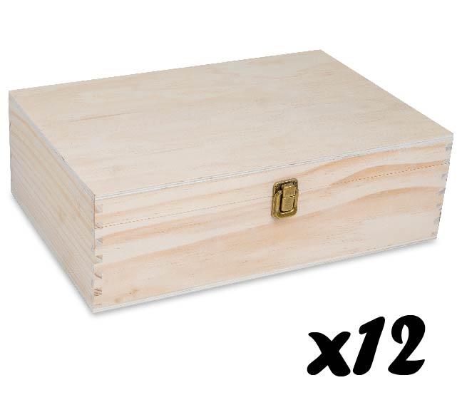 MakerFlo Wood Memory Boxes XL Size - Case of 12 - Black Color