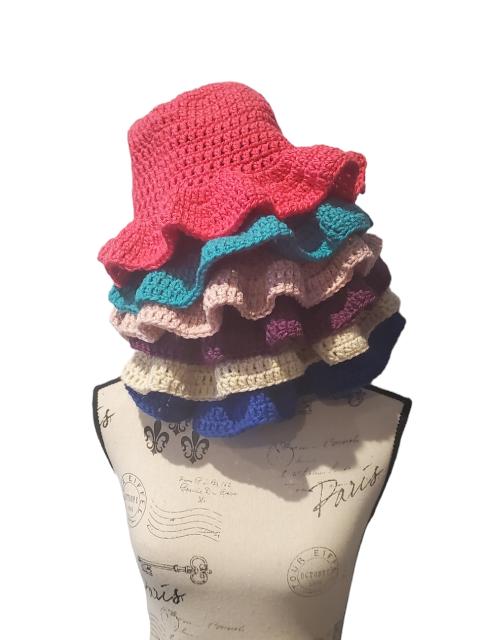 Crochet Wavy Brim Bucket Hat - Spring Fashion Summer Sun Hat  display picture 3