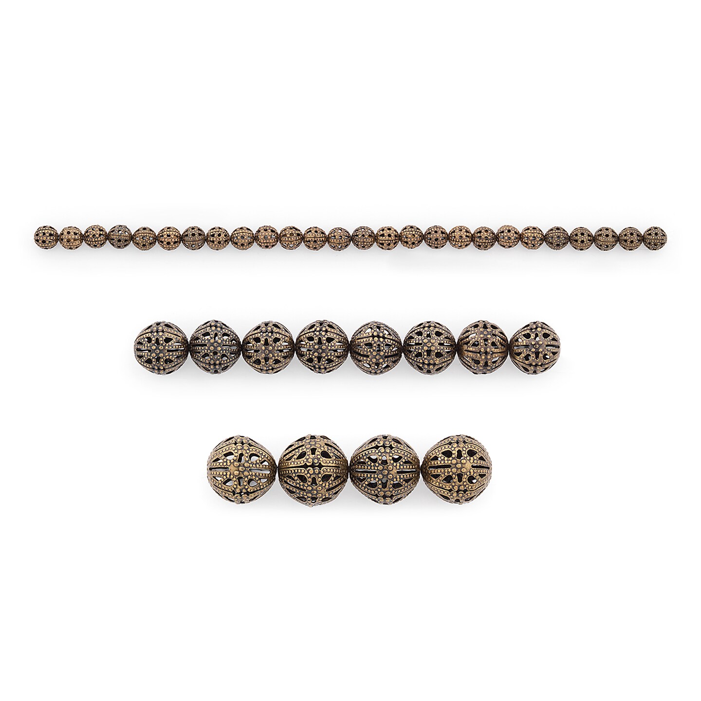Ida Filigree Metal Round Beads Value Pack