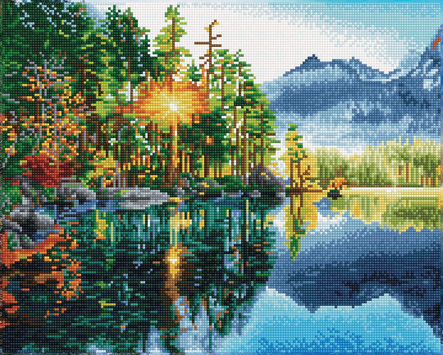 DIAMOND ART BY LEISURE ARTS Lakeview, 16"x20", Advanced Diamond Painting Kits for Adults, Diamond Art for Adults, Diamond Art Kit, Diamond Art Painting