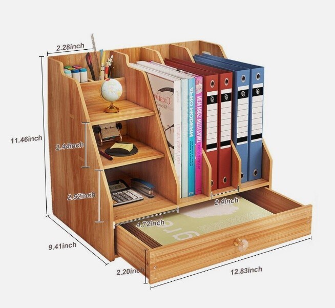 Office Desk Organizer Wooden Desktop Supplies