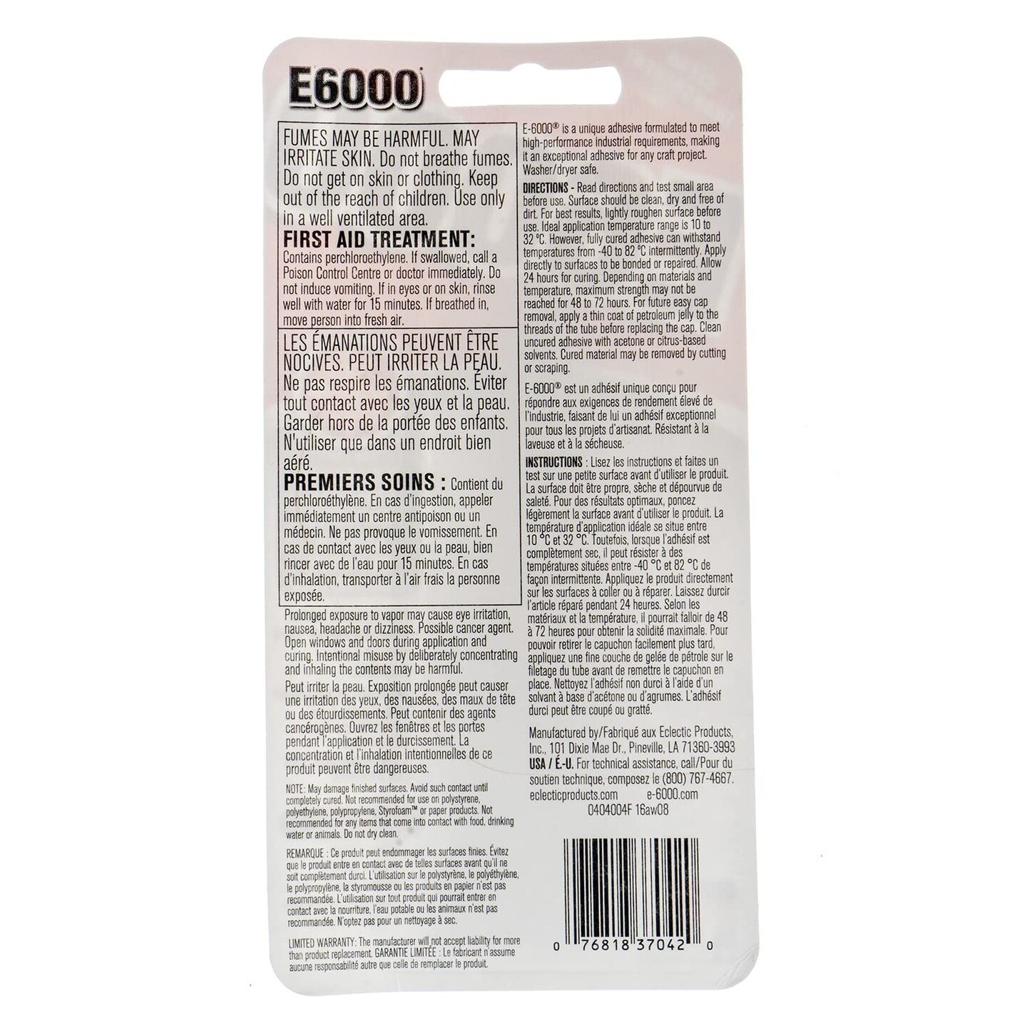 E6000 Permanent Clear Multi Purpose Adhesive, 59ml