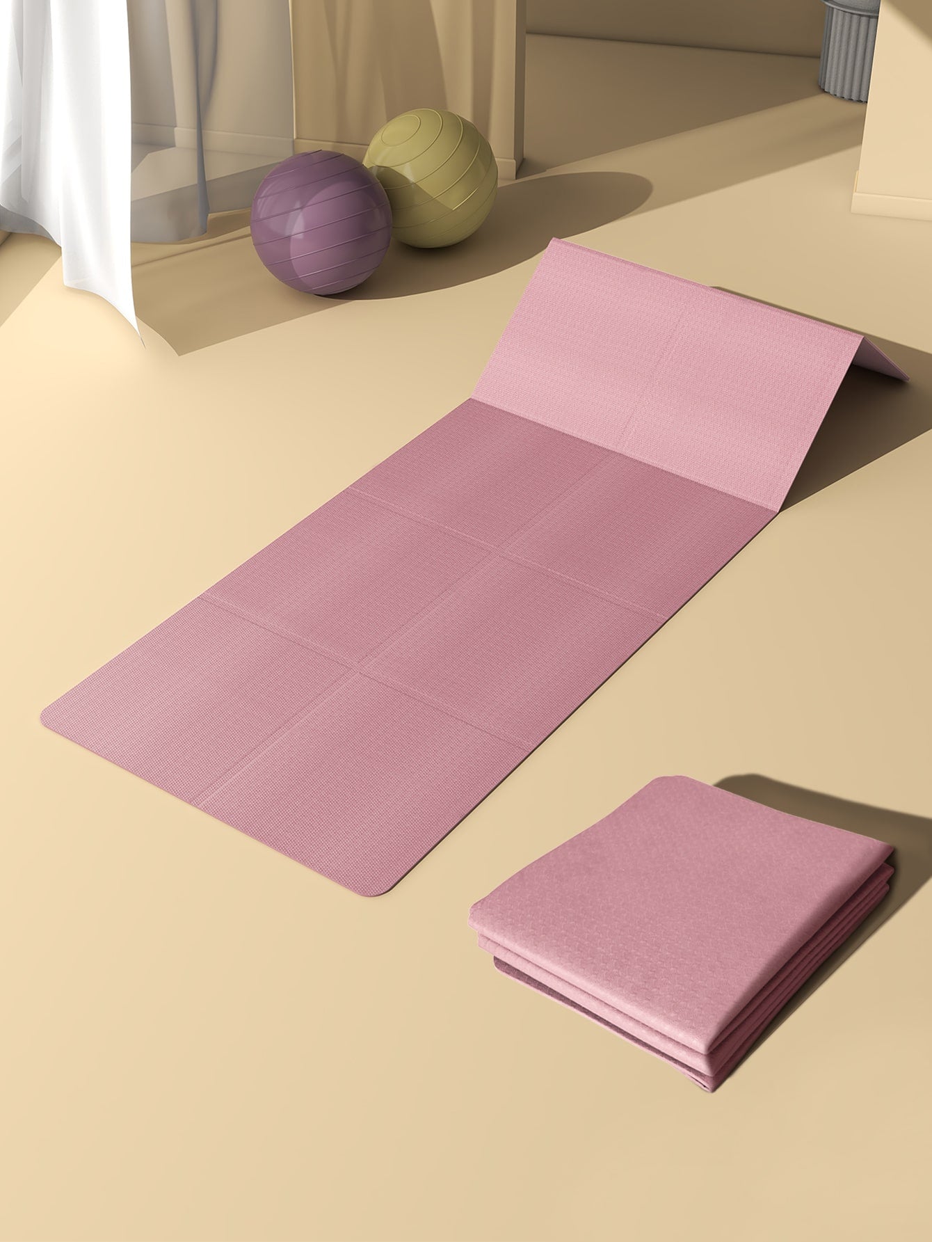 Non-Slip Pink Yoga Mat Perfect for Fitness and Yoga Practice