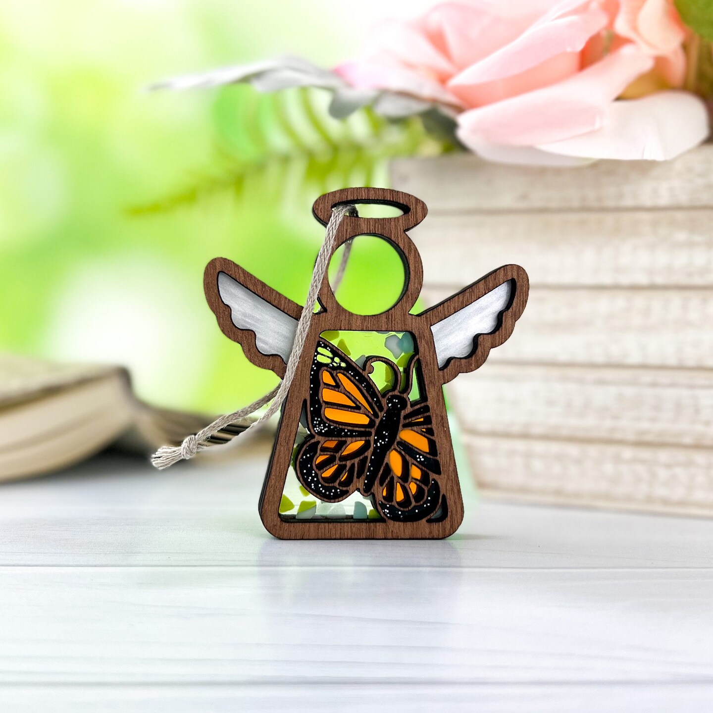3.5&#x22; Monarch Butterfly Ornament - Handcrafted in Texas - Mother&#x27;s Angels&#xAE; Figurine - Mother&#x27;s Day Gifts