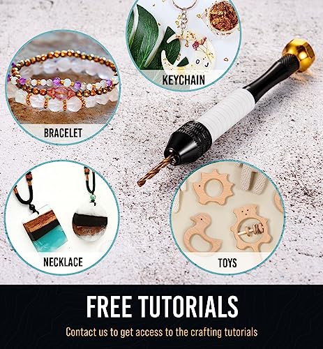 Pin Vise Small Hand Drill for Jewelry Making - Manual Craft Drill Sharp HSS Micro Mini Twist Drill Bits Set for Resin, Rotary Tools for Wood, Jewelry, Plastic, Miniature - Golden