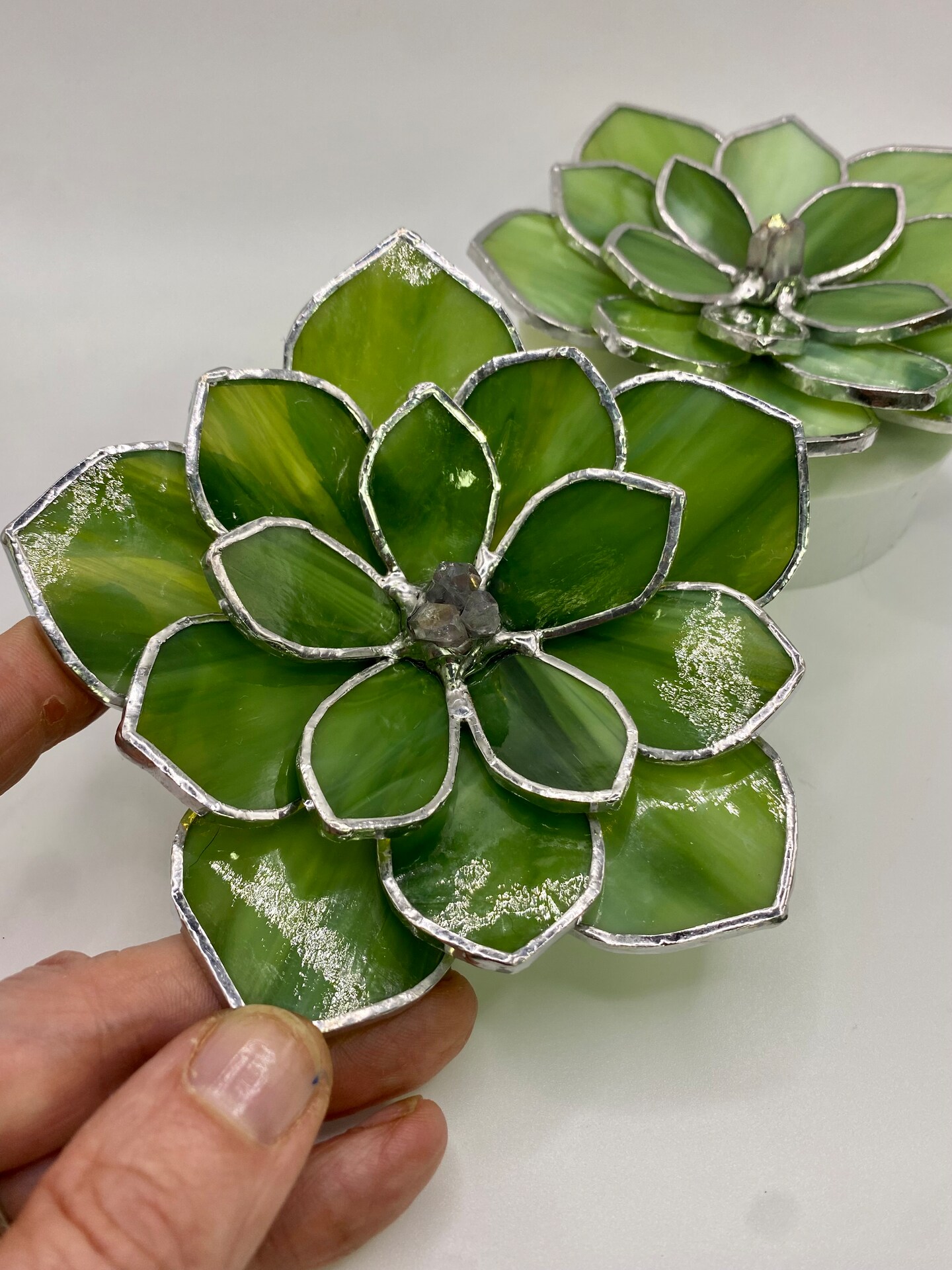 GLASS SUCCULENT with Crystal Points by Hip Chick Glass, Glass Art, Home  Decor, Stained Glass Succulent | MakerPlace by Michaels