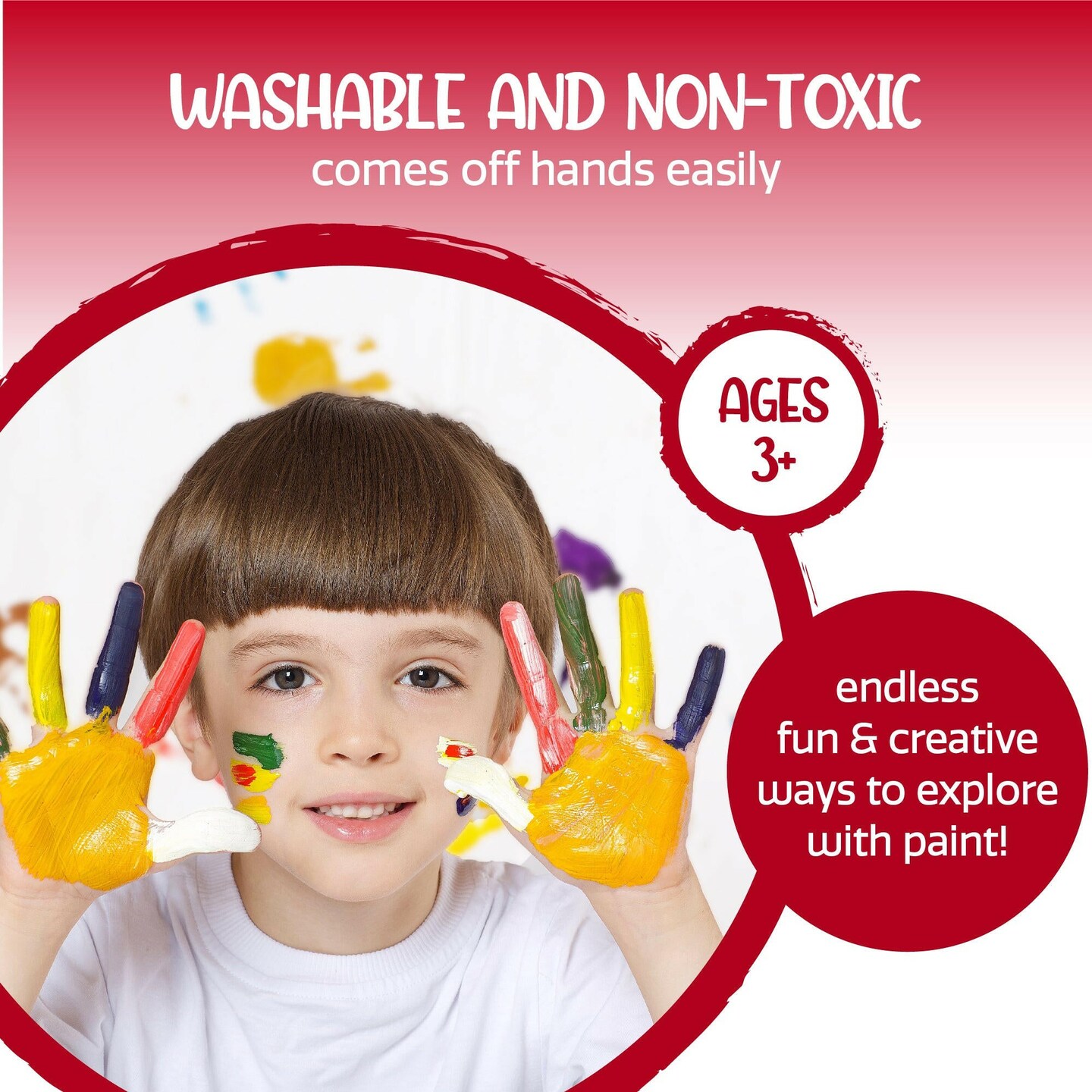 Loomini Children's Washable Tempera Paint Set 12 Pack of 2 fl oz (59ml