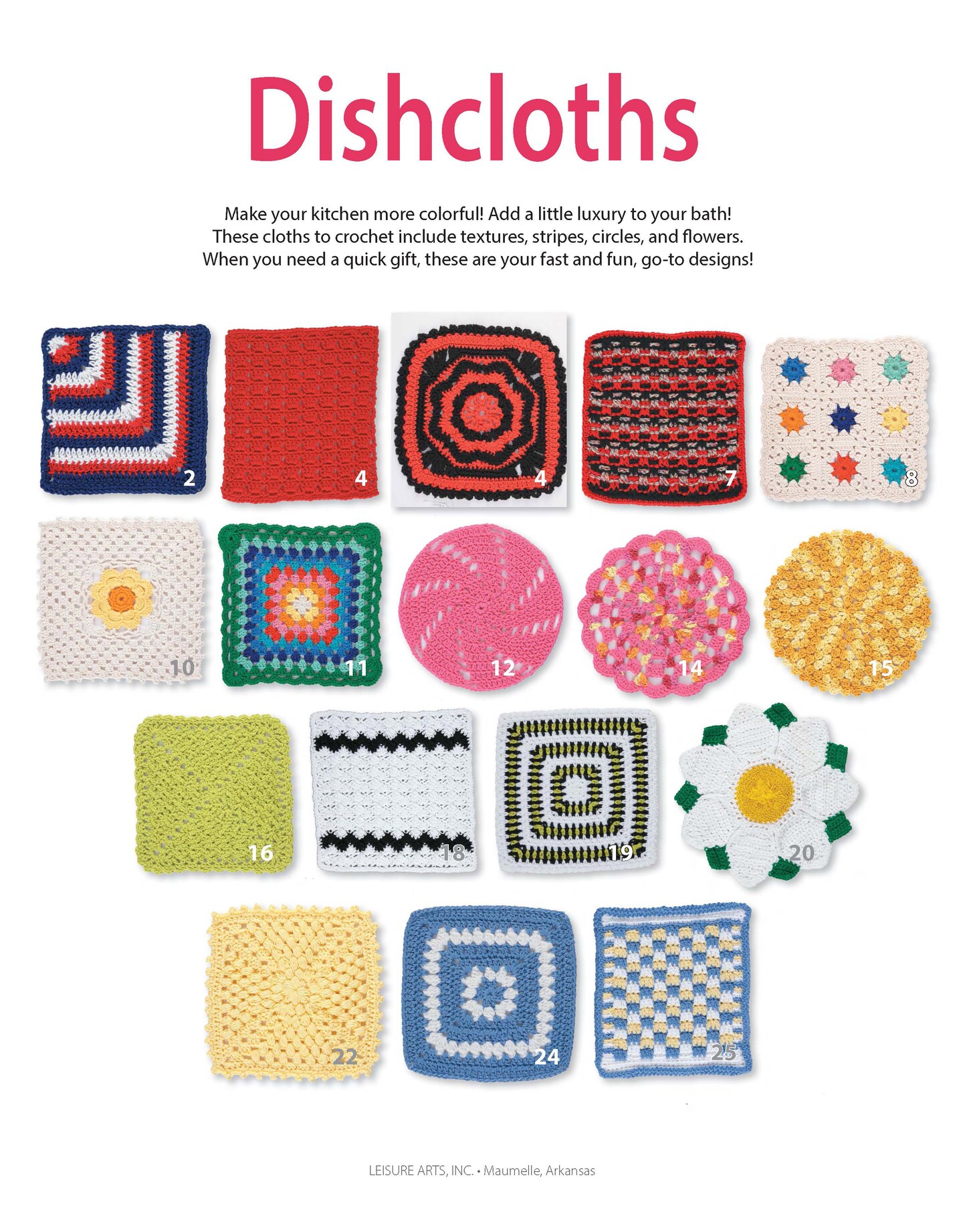 Leisure Arts Dishcloths Crochet Book