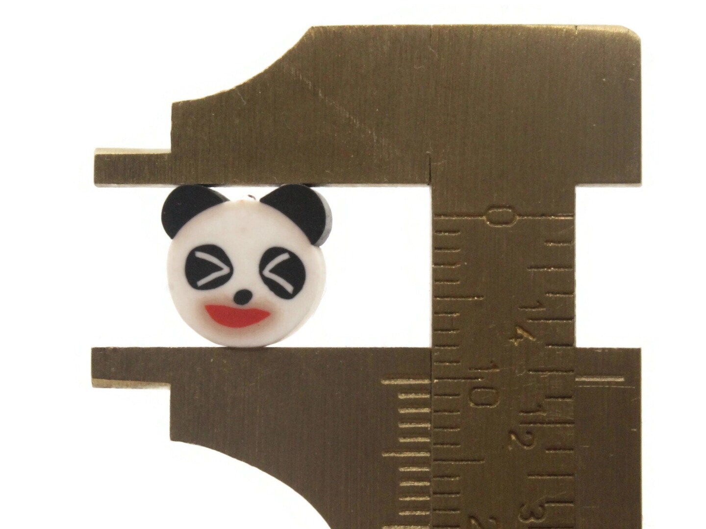 20 Black and White Panda Bear Head Miniature Animal Polymer Clay Beads