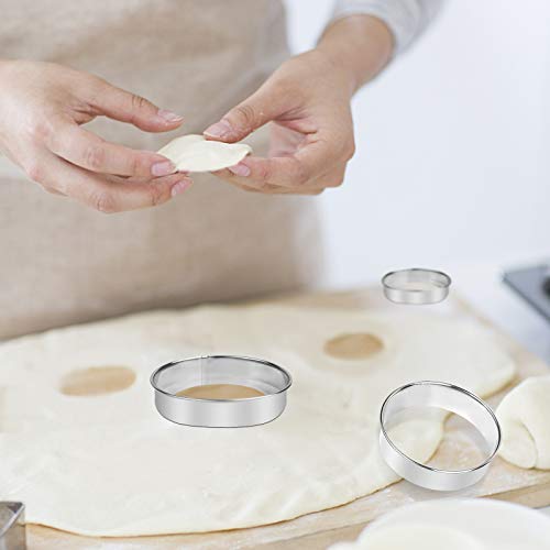 12 Pieces Donut Hole Cookie Biscuit Cutter Set for Baking, Graduated Doughnut Round Cookie Cutters, Metal Scone Circle Cookie Cutters for Frying, Biscuits Ring Molds for Cooking Cake(1-4.4 Inch) HAHAYOO