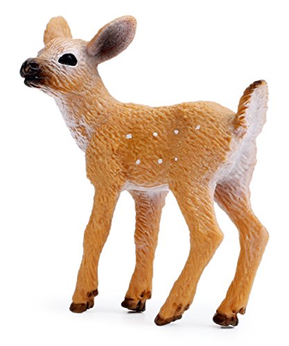 RESTCLOUD 12Pcs Deer Figurines Cake Toppers, Deer Toys Figure, Small Woodland Animals Set of 12 Fawn