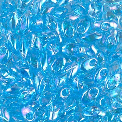 Miyuki Long Magatamas 4x7mm, Transparent Aqua AB, LMA-260, 8.5