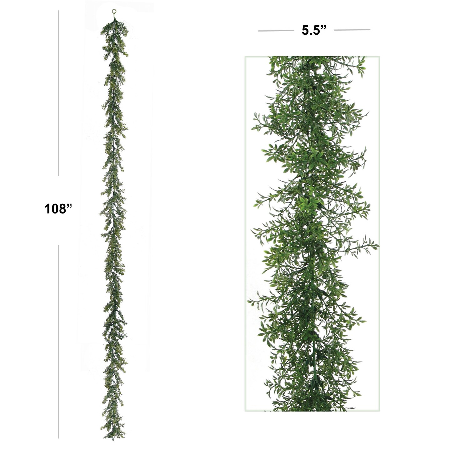 9-Foot Tealeaf Garland with 768 Realistic Tips - 6-Pack, Lifelike Greenery for Home D&#xE9;cor &#x26; Event Styling - Year-Round Versatility, Floral Home by Artificial Flowers