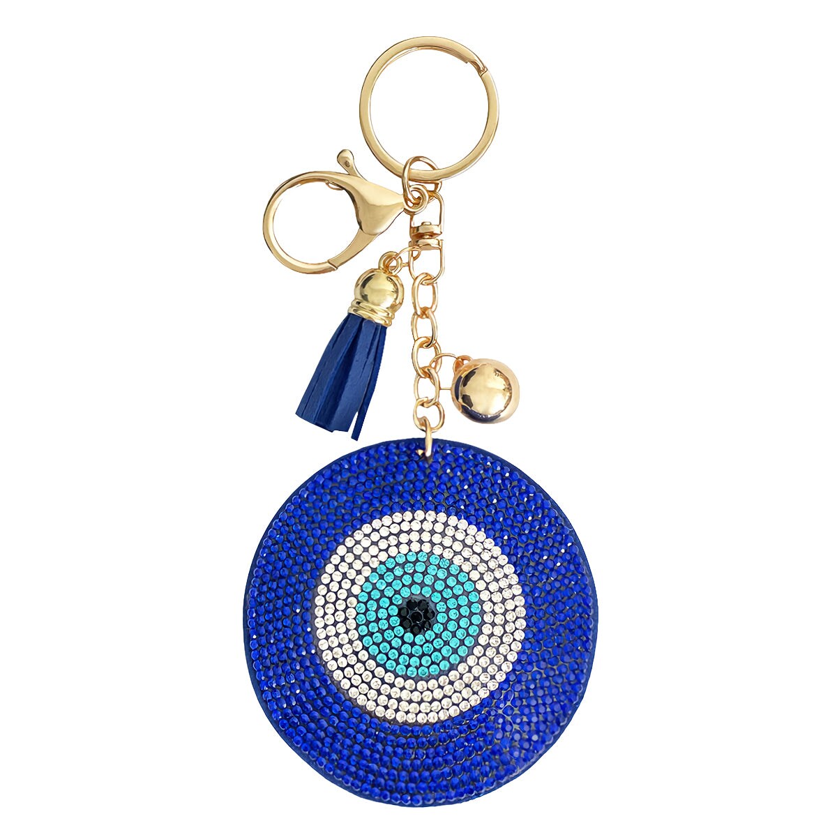 Wrapables Crystal Bling Key Chain Keyring Car Purse Handbag Pendant Charm, Blue Evil Eye