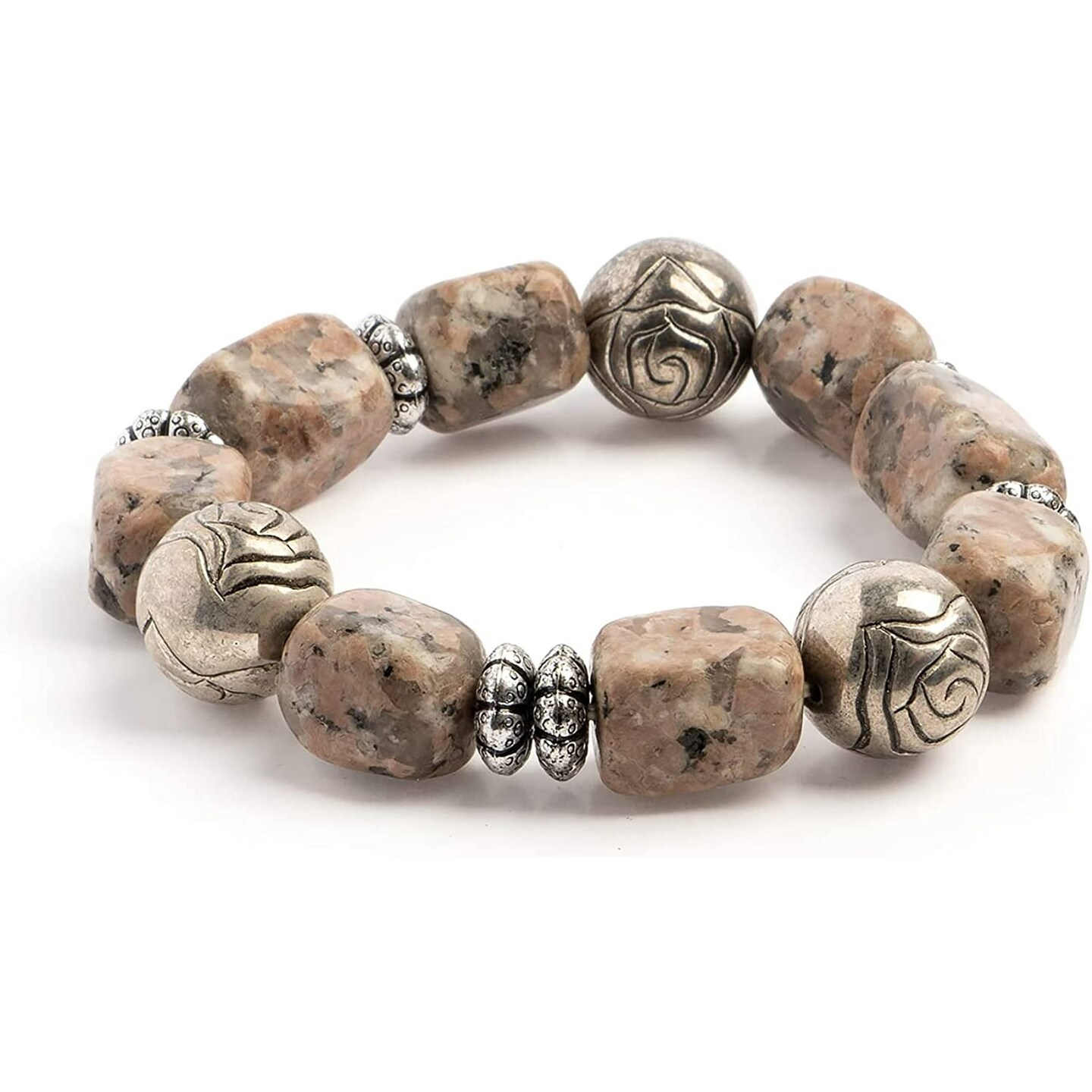 Earth's Jewels Semi-Precious Natural Jasper Stretch Bracelet #83